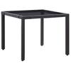 5 Piece Garden Dining Set Poly Rattan Black