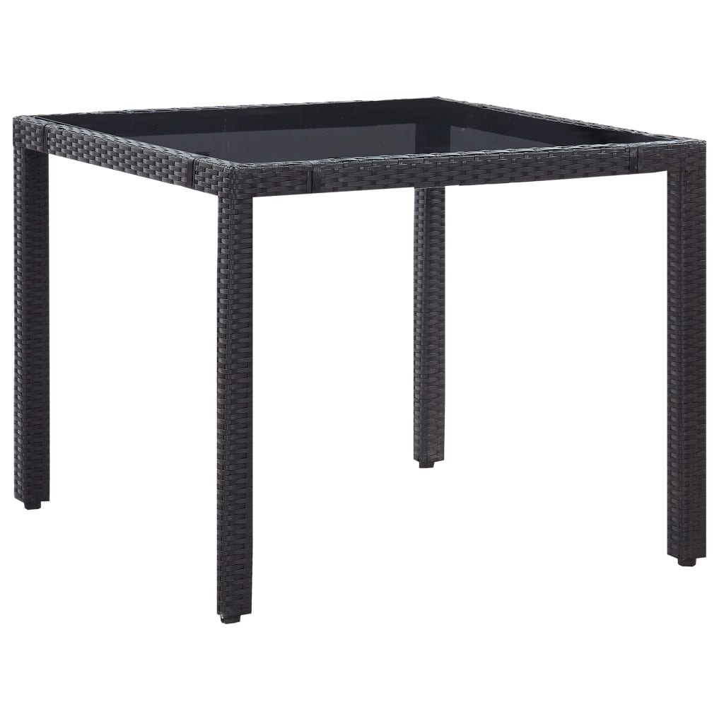 5 Piece Garden Dining Set Poly Rattan Black