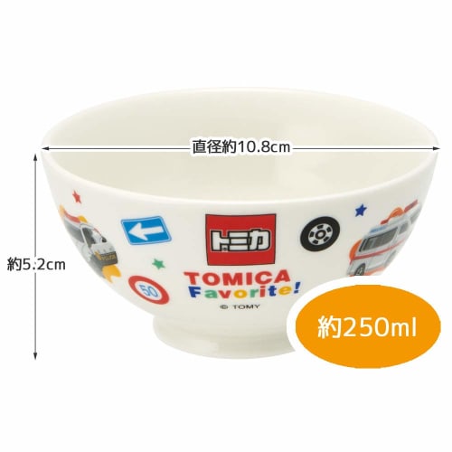 Skater Tea Bowl Ceramic Rice Bowl for Children 250ml Tomica CHRB1