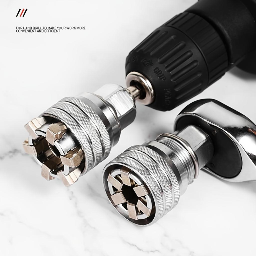 Universal Multifunctional Wrench Socket Sleeve Converter for 3/8"Drive Wrench,10-19mm Adjustable Socket Adapter Repair Tool