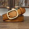 Women's Belt Vintage Crumpled Trendy Leather Pin Buckle First Layer Cowhide All-Match Jeans Belt Women's