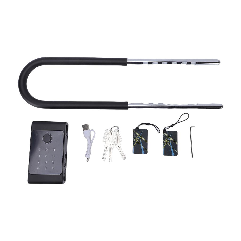 Smart U Lock Long Shackle Bike Gate Lock Support Fingerprint Password IC Card Fast Recognition Compatible with Tuya 300