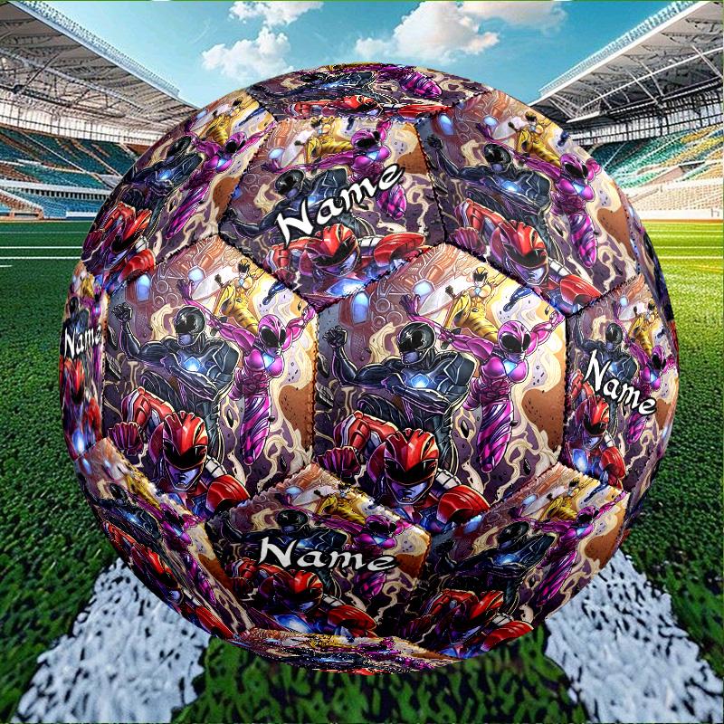 Custom Name Personalized Mighty Morphin Power Rangers-A Print Size 5 Soccer Ball Training & Match Football, for Team, Kicking, Gift for Football Enthu