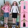 Roupas e Acessórios para Bonecas de 60cm Conjunto de Moletom e Saia Plissada para Bonecas BJD 1/3 Brinquedos de Vestir para Meninas Acessórios para Casa de Bonecas