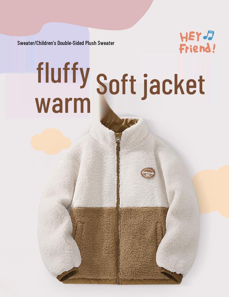 Unisex Reversible Lambswool Coat for Kids - Korean Style Winter Warmth, Double-Sided Wear, Trendy Autumn Fashion