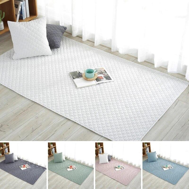 Cotton Sofa Cushion Quilted Rug Living Room Bedroom Cushion Cover Colored Textile Mat Plaid Kids Baby Crawling Mat Nap Mat