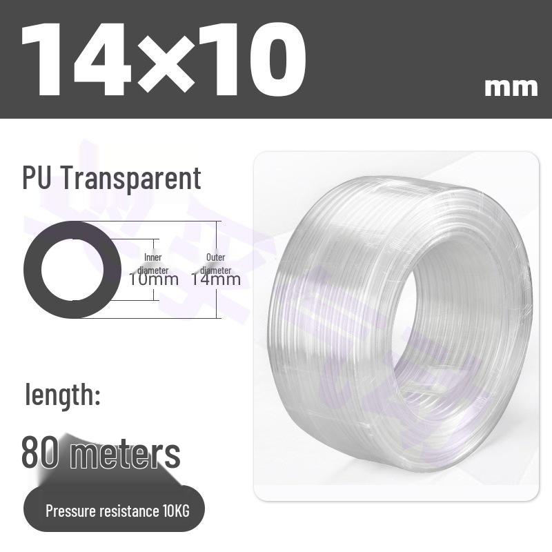Transparent PU Air Hose for Compressors: Sizes 3-22mm