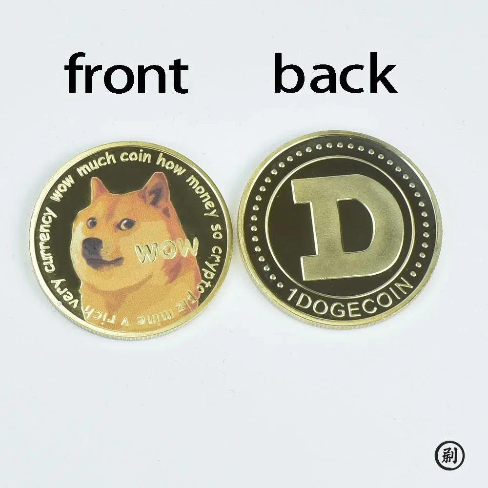 

Позолоченные монеты Wow DogeCoin с золотым покрытием, посеребренные памятные монеты WOW с рисунком собаки, металлические монеты золотой