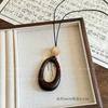 Vintage Long Irregular Circular Pendant Necklace For Women Ethnic Adjustable Sweater Chain