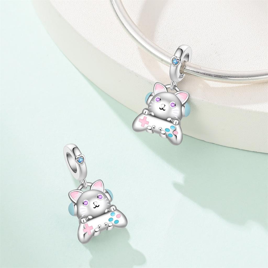 Copper Gamepad Controller Play Games Console Charms Fit Original Beads Bracelet For Women Jewelry Gift Making