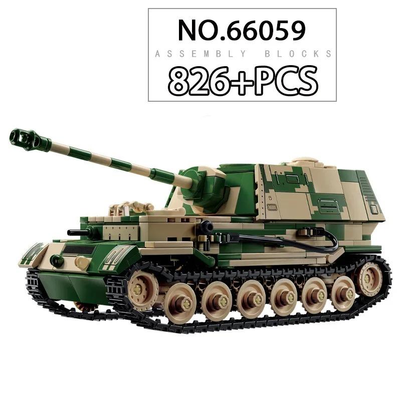 2024 WW2 Germany Military Tank Building Block Set Panzer VIII Maus Super Heavy Tank Scale Model Elephant Tank Destroyer Block Bricks Toy Gift Presents