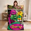 Custom Name Barney Flannel Blanket Throw Blanket Soft Warm Sofa Bed Camping Home Decor Unique Christmas Gift