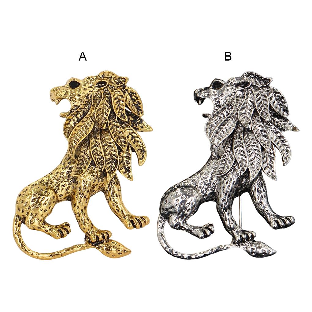 Men Animal Shaped Brooch Pin Zinc Alloy Breastpin Retro Brooches Decor Jewelry for Dating Party Present Ornaments