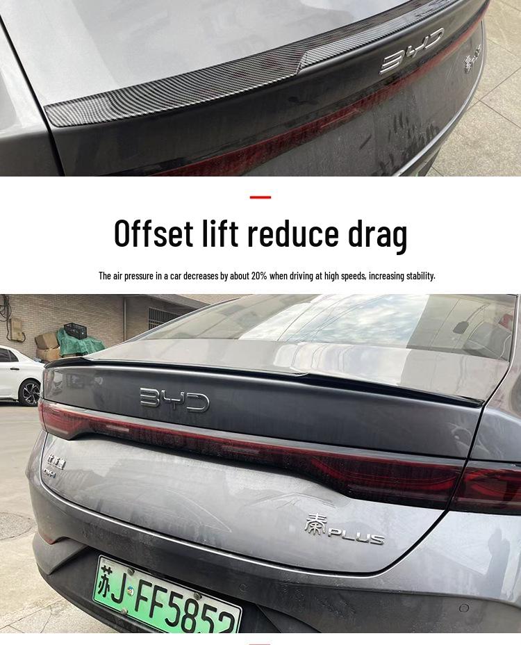 Compatible Rear Spoiler for BYD Qinplus DMI - No-Drill Installation for 25/26 Models