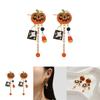 Pumpkin Stunning Halloween Ghost Earrings With Elegant Tassels And Sparkling Zircon For Women