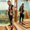 Men's Gold Sequin Patch Performance Suit Jacket