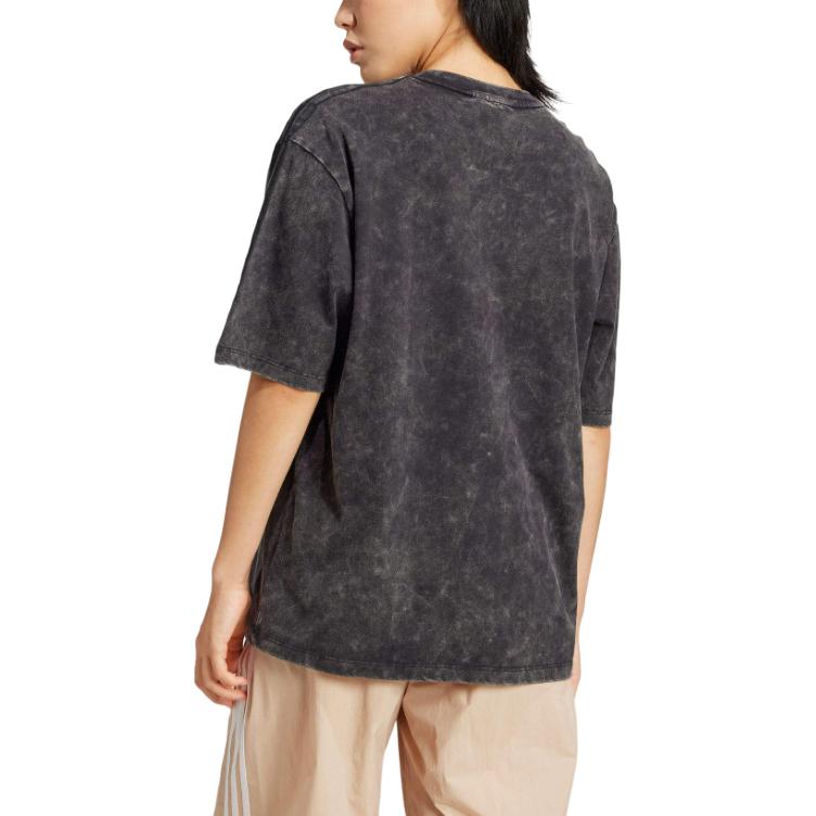 adidas Women's Washed Out Boyfriend Fit T Shirt Black IW3413