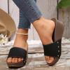 New Fashion Slope Heel Slippers Muffin Thick-bottomed High-heeled Sandals Open-toed Women's Slippers