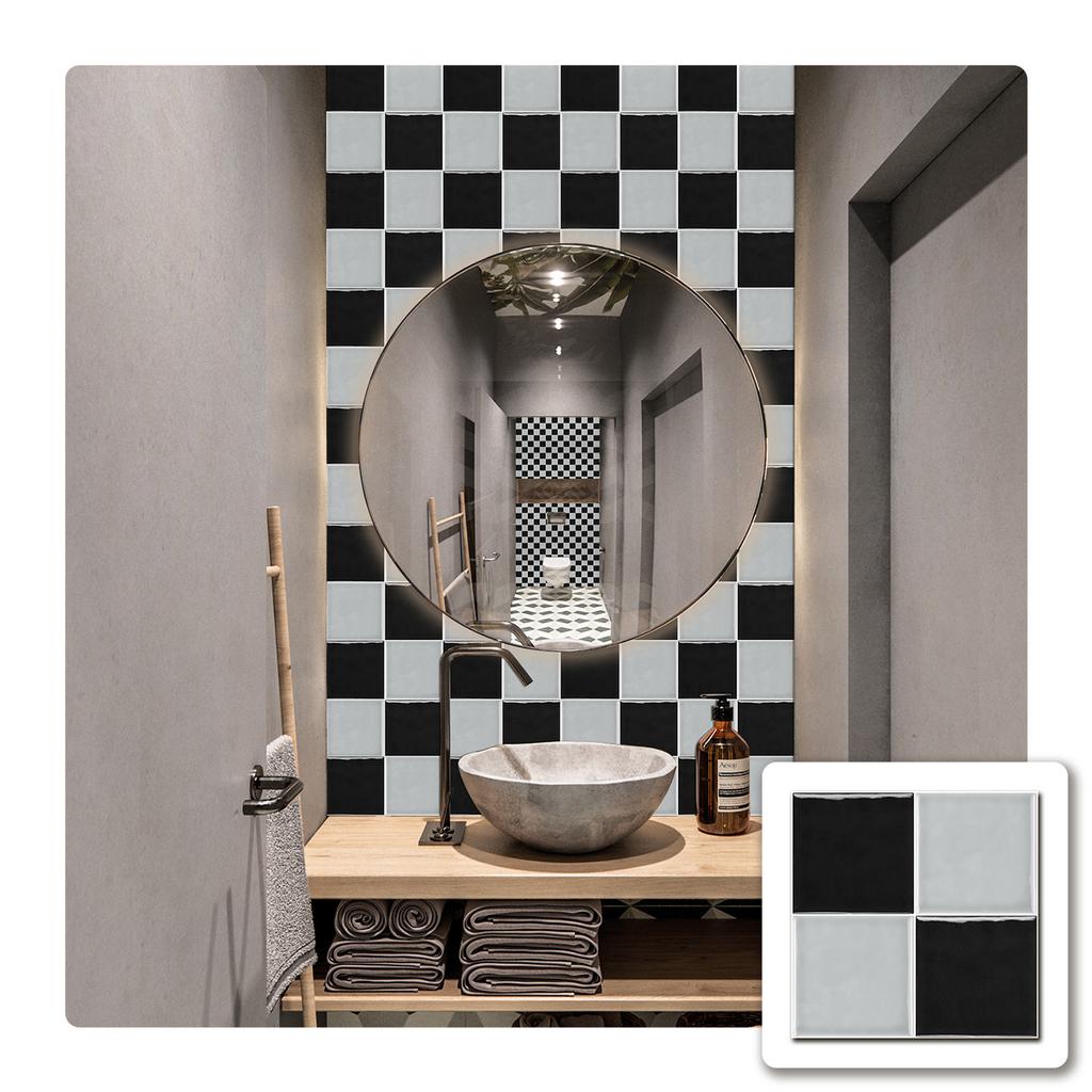 10 Pieces Of European Solid Color Square Brick Wallpaper Self-Adhesive Kitchen Waterproof And Oil-Proof Thickened Tile Sticker Wall Sticker