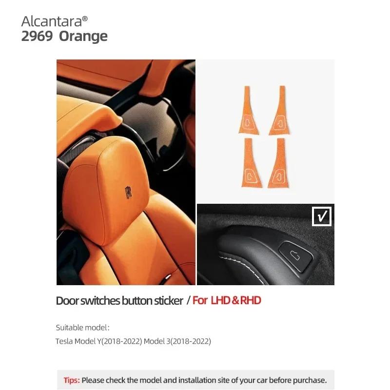 Betterhumz for Tesla Model 3 Model Y Door Lock Button Trim Sticker Car Window Control Panel Sticker Decals Interior Accessories