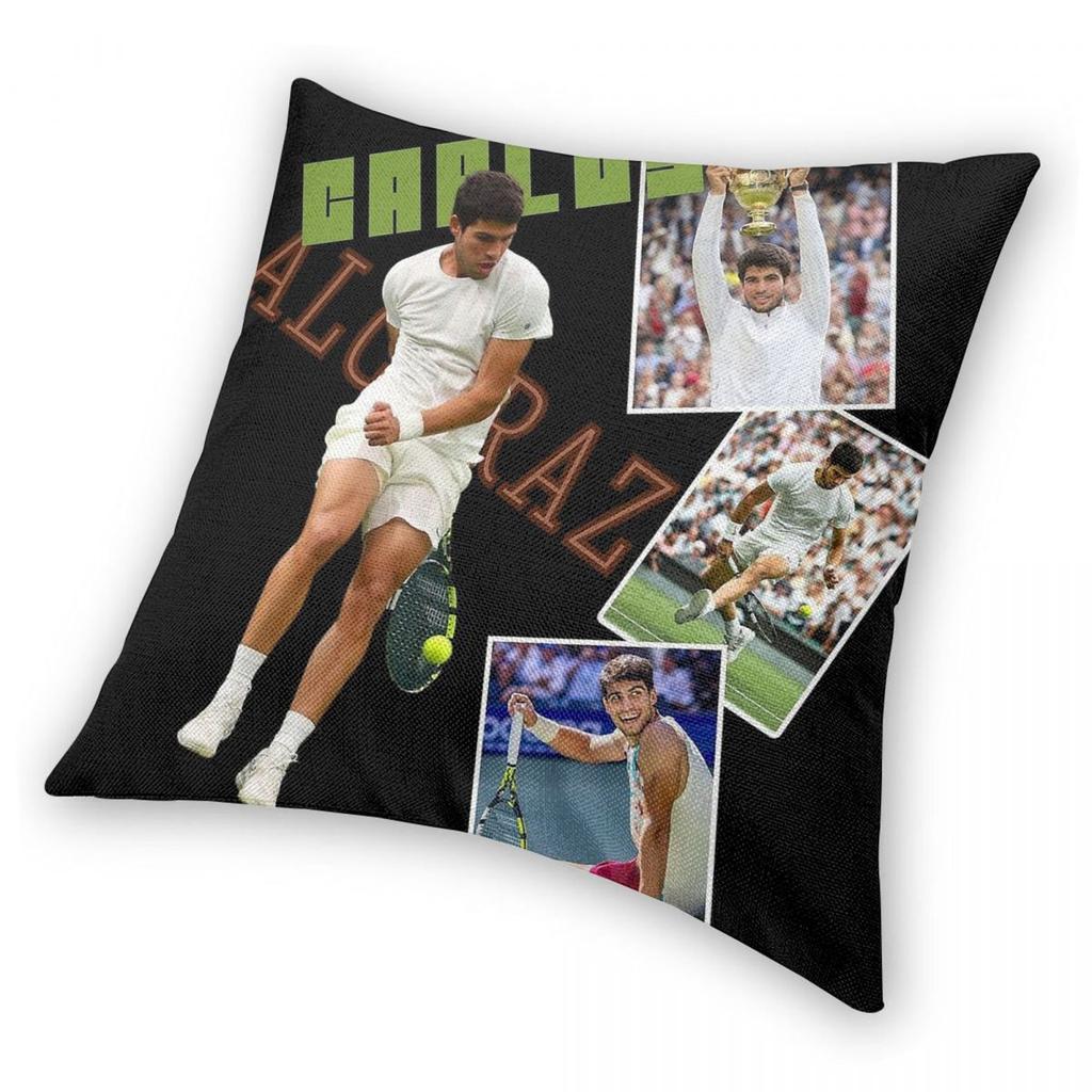 Carlos Alcaraz Tennis Square Pillowcase Polyester Linen Velvet Printed Zip Decorative Pillow Case Sofa Cushion Cover