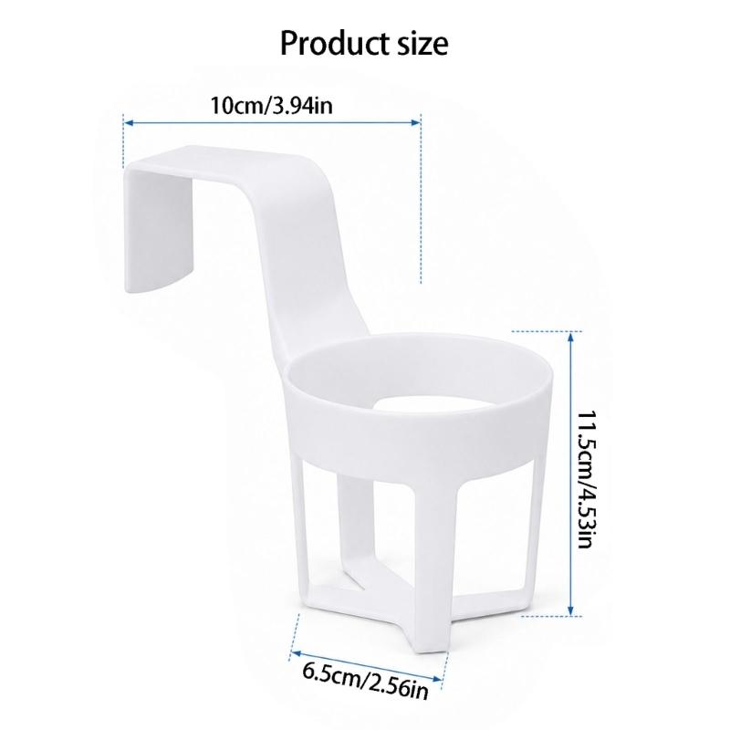 Hook-On Hanging Cup Basket Pack of 4 for Boats Motorhomes and Vehicles, Plastic Open Frame Drink Rack Storage Plus