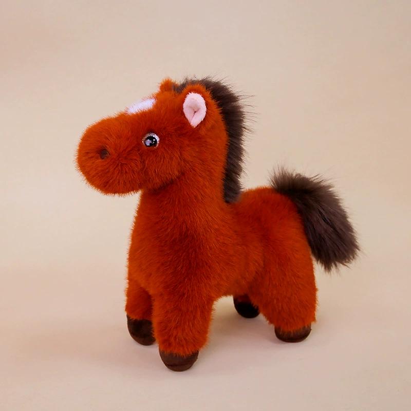 Sprout Realistic Plush Horse Stuffed Animal Soft Crystal Fleece Lifelike Pony Chinese Zodiac Horse Mascot Kids Birthday Gift Toy