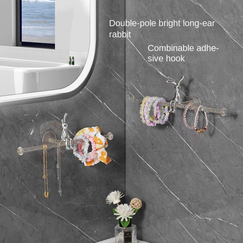 

Hanging Towel Holder Self-adhesive Towel Hanger Portable Towel Rack Bathroom Accessories прозрачный