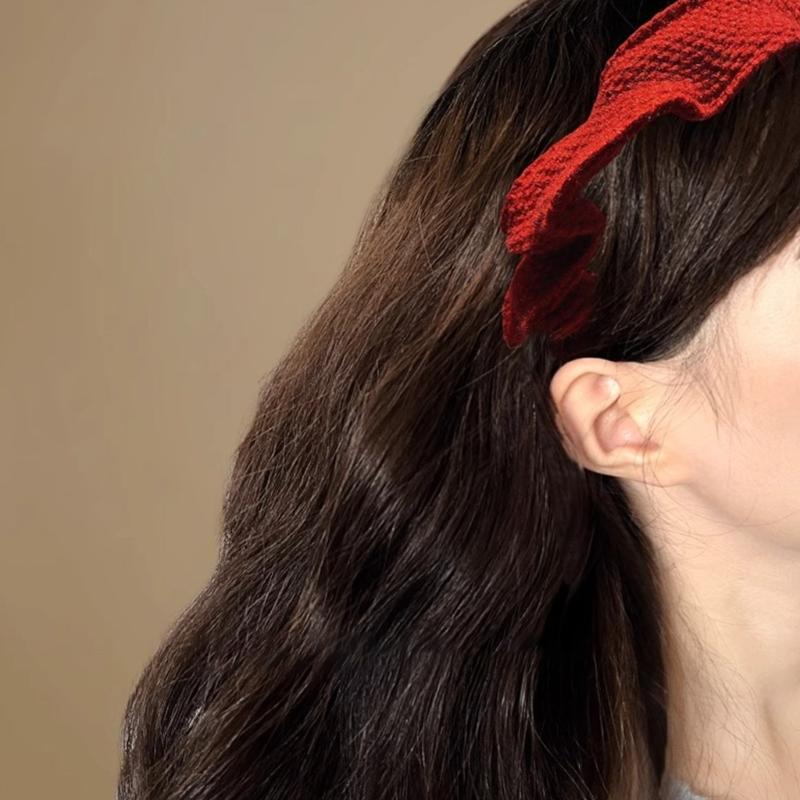 Strukturierte Kunststoff Kopfbedeckung Acryl Gestrickter Haarreif Merkmal Breite Kante Für Herbst Winter Mode Haarstyling