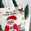 1 Pcs Christmas Gift Bags With Santa Claus Reindeer & Snowman Designs Durable Canvas Tote Bags Party Candy Bag Gift Bag Bulk