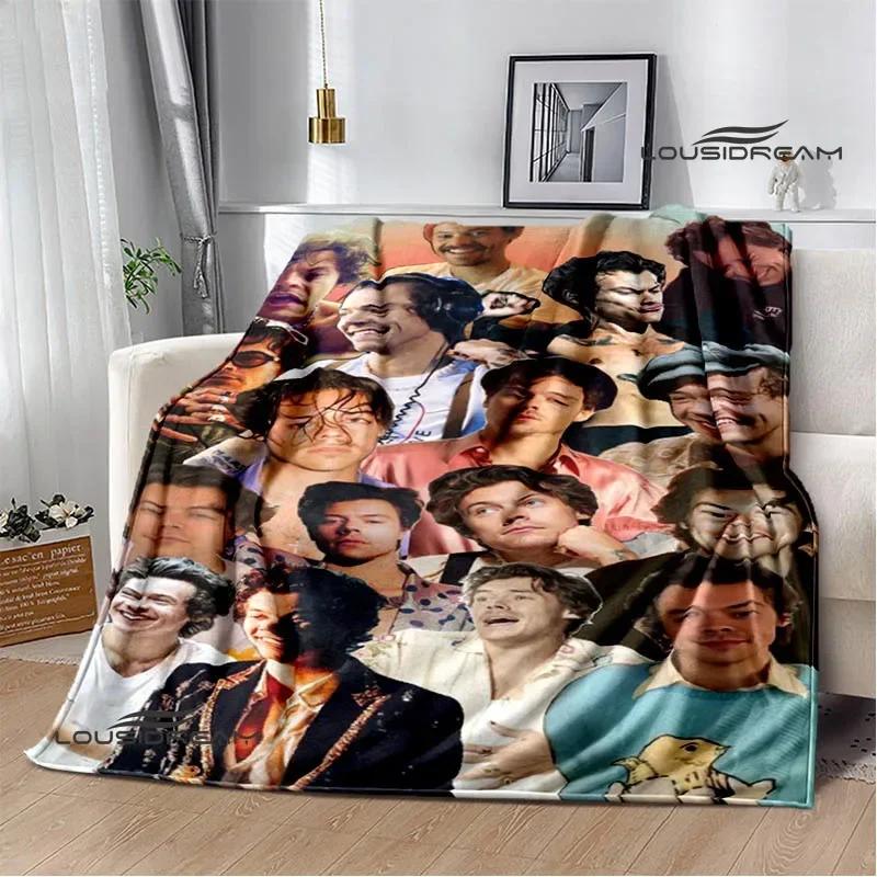 Sänger H-Harry-Styles bedruckte Decke Picknickdecken Flansch warme Decke Weiche und bequeme Decke Bettwäsche Geburtstagsgeschenk