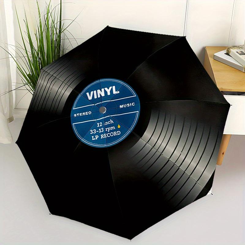 

VINYL STEREO Inch 33-1/3 Rpm LP RECORD A Folding Umbrella with 8 Iron Ribs and a Plastic Handle, Automatic Opening and Closing, Portable and
