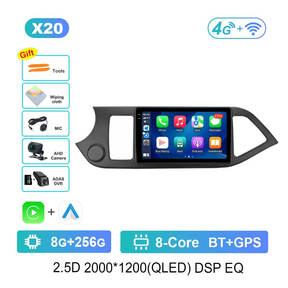 Car Video Multimedia player DSP Stereo for KIA PICANTO Morning 2011 - 2017 Android System GPS Navi WiFi IPS Screen 4G Bluetooth