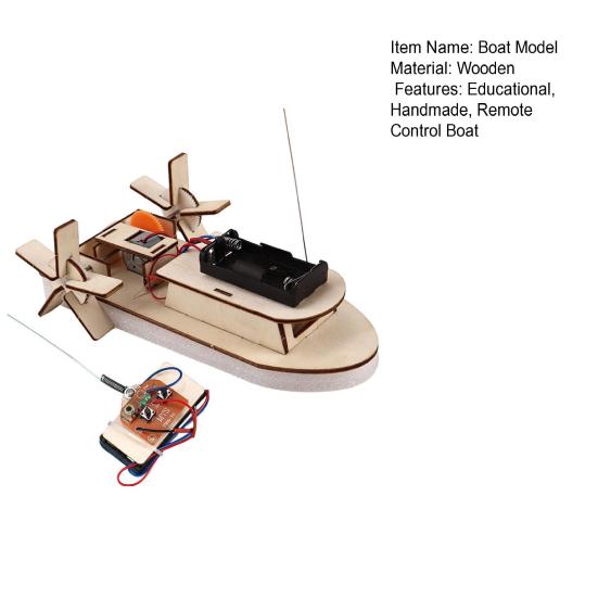 1 Set DIY Ferngesteuertes Boot Modellbausatz Handgefertigtes Holzpuzzle RC Schiffsbau Handwerk Kinder STEM Pädagogisches Physik Wissenschaft Experiment Spielzeug