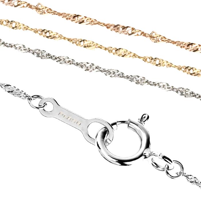 

Screw Chain Necklace Chain Only Day Gift Day Present Thin Width Platinum 850 45cm [OKKO] Women s Mother s Mother s 0.78mm срібний