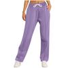 Women's High Waist Drawstring Straight Wide Leg Sweatpants Color Casual Pants