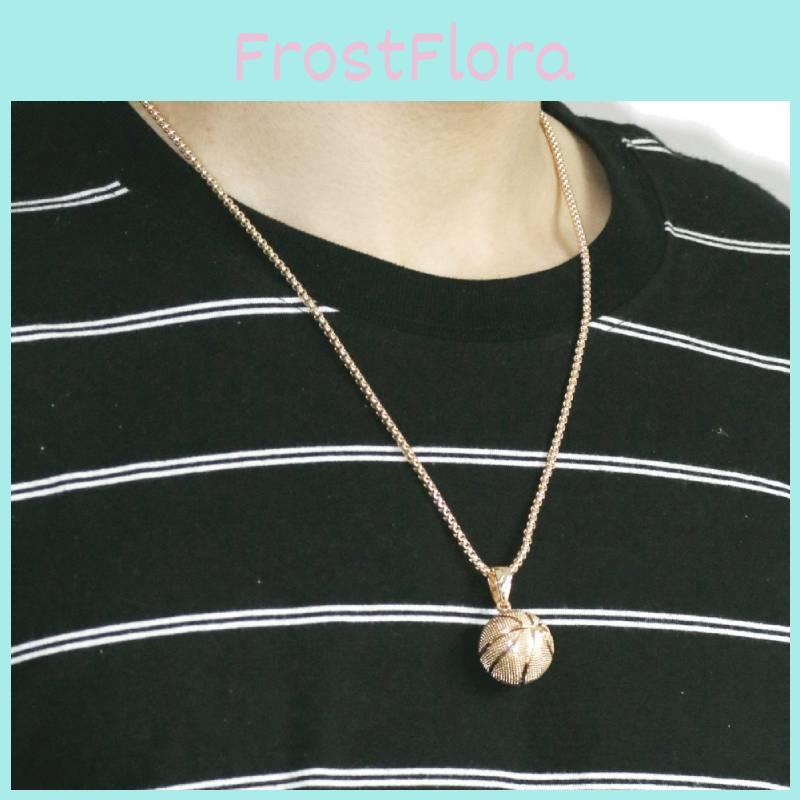 Exquisite 3d Basketball Pendant Necklace Jewelry For Men With Stainless Steel Chain
