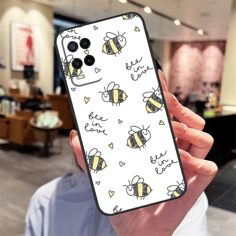 Bee Bumblebee Pattern Case For Oppo A40 A60 A80 A18 A38 A58 A78 A98 A16 A76 A96 A15 A17 A77 A74 A94 A54 A57S Cover
