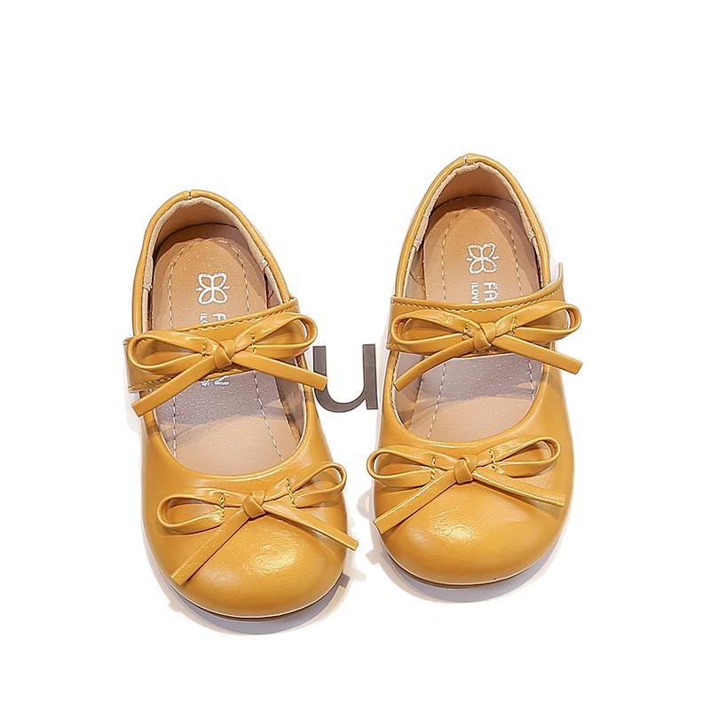 Girls Bow Princess Leather Shoes 2025 Autumn New Children's Baby Beanie Shoes Girls Mary Jane Single Shoes Trend