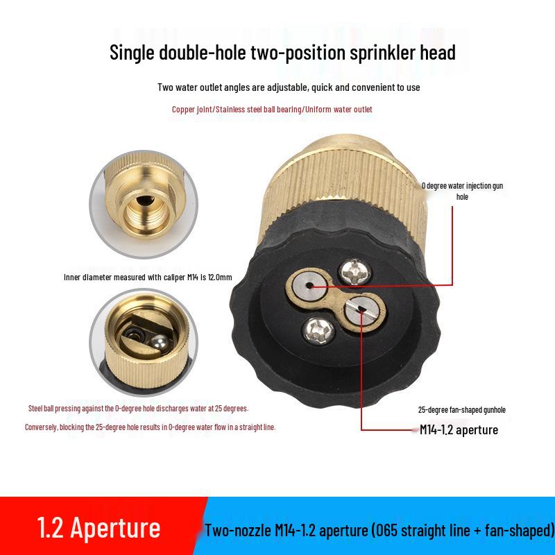 Adjustable High-Pressure Car Wash Water Gun with 14 Aperture Fan & Columnar Duckbill Head