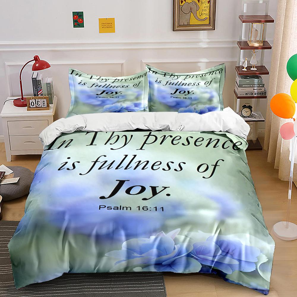 Psalm 16:11 Floral Bedding Set Bedding set (1 duvet cover, 2 pillowcases, duvet not included)