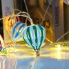 1.65m 10 LED Hot Air Balloon Warm White String Light Bedroom Garden Hanging Light for Kids Birthday Baby Shower Party Decoration