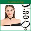 Stylish Black Choker Necklace For Women With Geometric Design And Rhinestone Accents