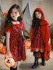 [AssassinCat] Halloween Children's Cosplay Costume Fairy Tale Little Red Riding Hood Dress Retro Court Stage Show Girls Walking Children's Clothing