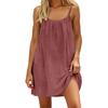 Women's Spaghetti Strap Loose Fit Mini Dress Casual Summer Solid Color Sundress