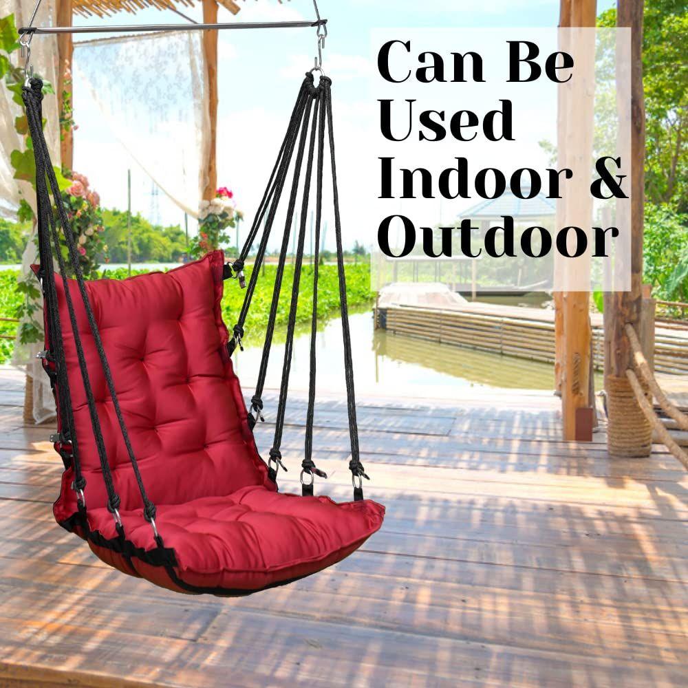 Large Soft Leather Velvet Hammock Hanging Cotton Swing Chair/Jhula For Adults For Indoor/Outdoor, Home, Balcony,,200 Kgs