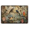 Art Mural Métallique d'Oiseau Gaufré 3D Vintage Panneau Décoratif de Jardin Floral de Ferme Rustique