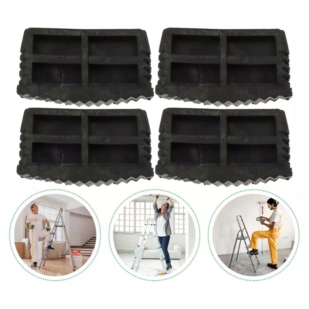 Set of 4 Rubber Ladder Leg Foot Covers for Improved Grip and Stability