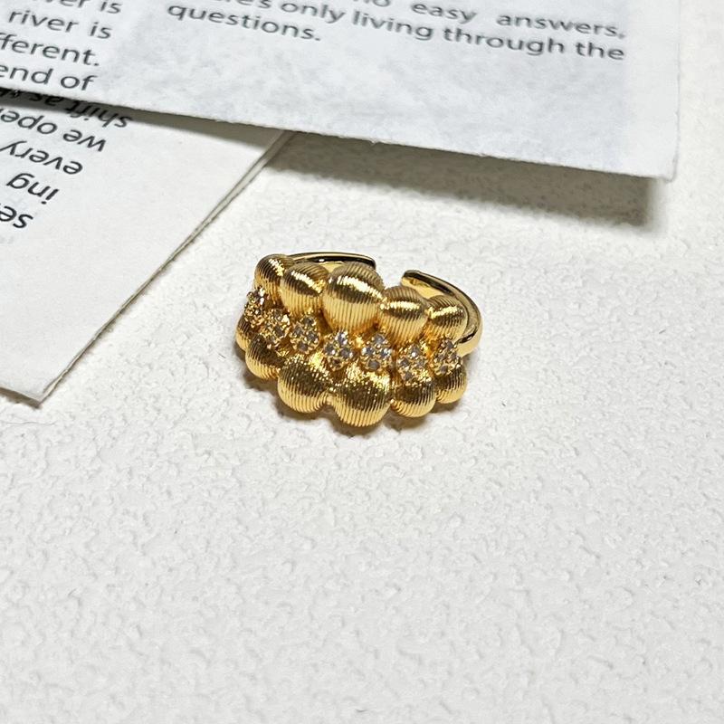 2026 Court Style Retro Heavy Industry Geometric Irregular Brushed Open Ring Women Ins Light Luxury Fashion Exquisite Index Finger Ring