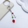 Fashion Strawberry Fruit Peach Hanging Pendant Sweet Phone Strap Bag Decoration Portable Hanging Lanyard for Girls Women